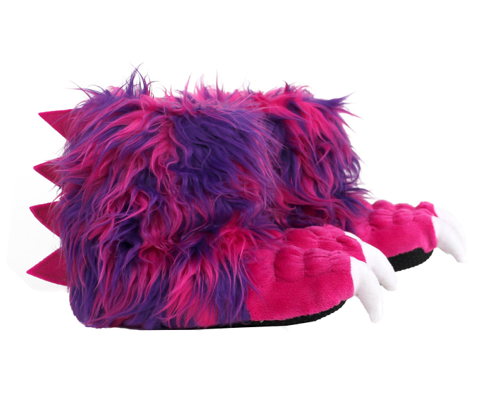 Kids Pink Monster Claw Slippers Side View