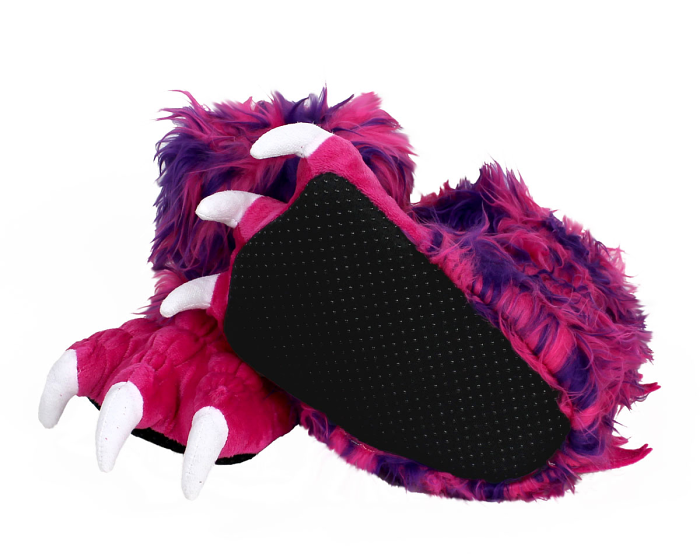 Kids Pink Monster Claw Slippers Bottom View