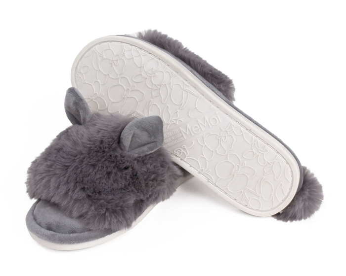 Grey Bunny Hop Slippers Bottom View