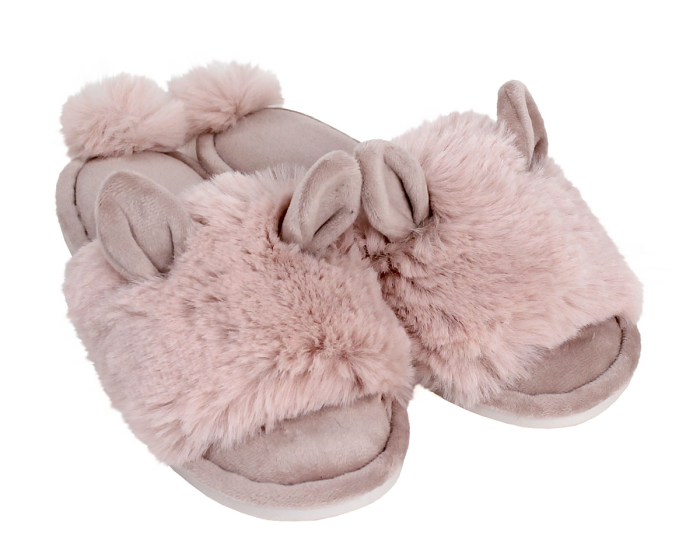 Pink Bunny Hop Slippers 3/4 View