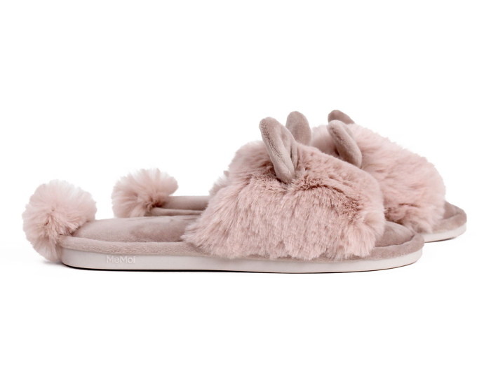 Pink Bunny Hop Slippers Side View