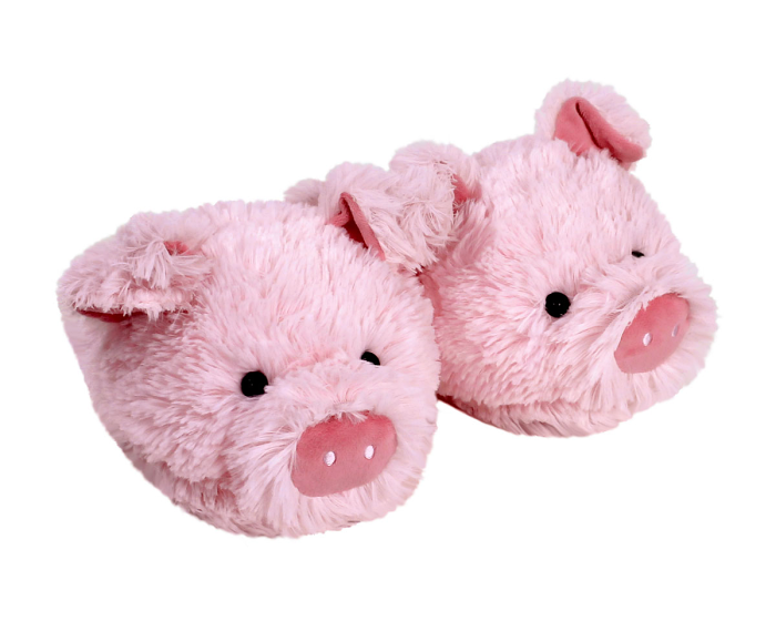 Fuzzy Pig Slippers View 1