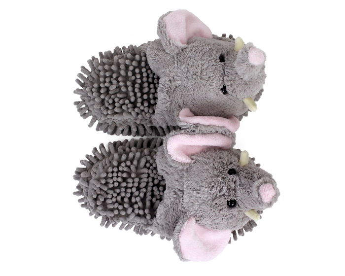 Gray Elephant Slippers Top View