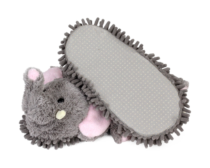 Gray Elephant Slippers Bottom View