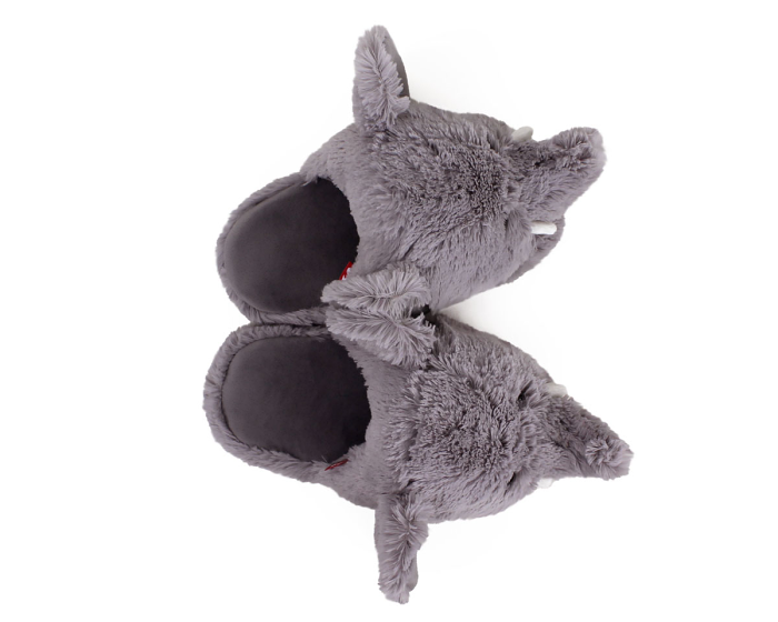 Fuzzy Elephant Slippers Top View