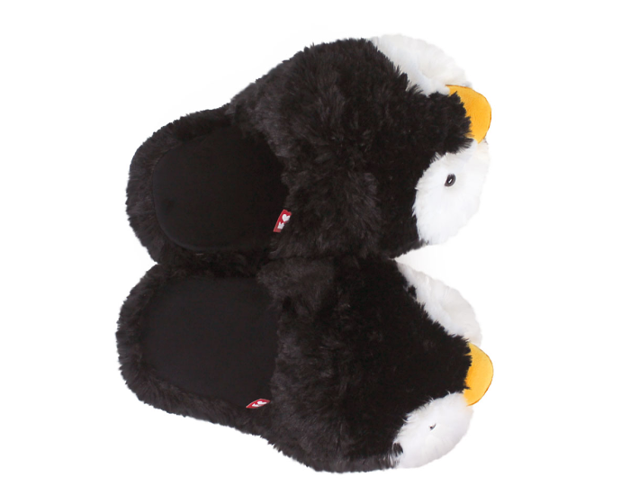 Fuzzy Penguin Slippers Top View