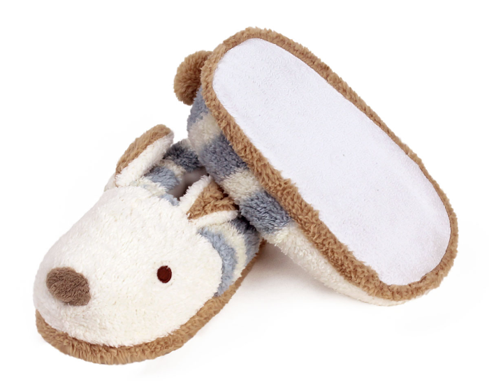 Blue Stripe Bunny Slippers Bottom View