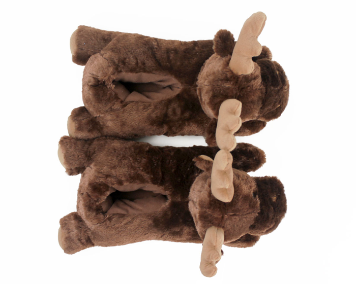 Fuzzy Moose Slippers Top View
