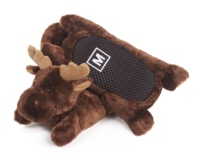 Fuzzy Moose Slippers Bottom View