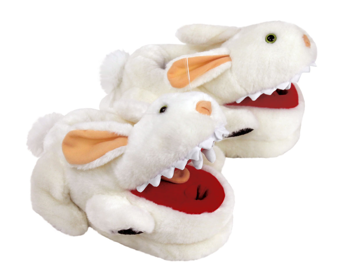 Monty Python Killer Rabbit Slippers 3/4 View