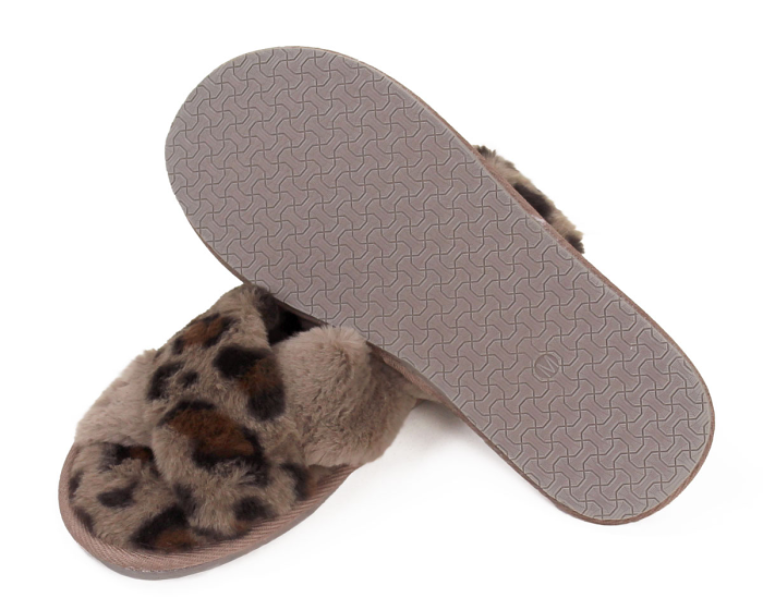 Cheetah Slippers Bottom View