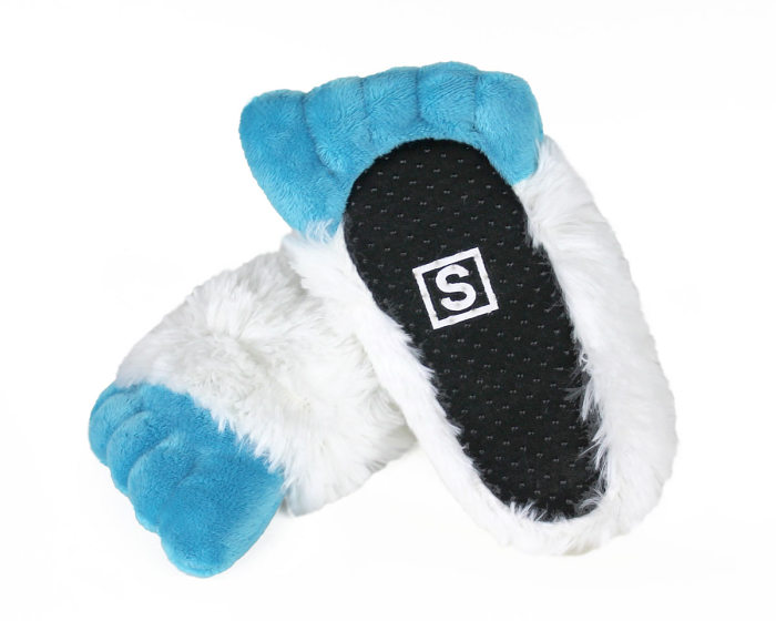 Kids Abominable Snowman Yeti Feet Slippers Bottom View