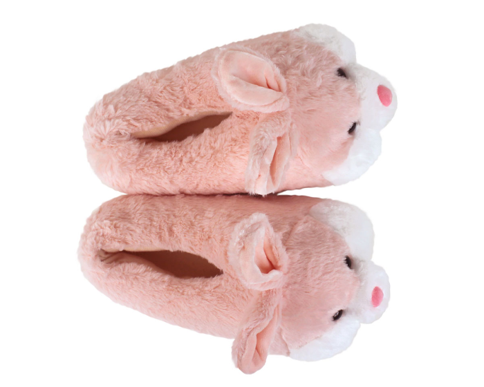 Pink Bunny Slippers Top View