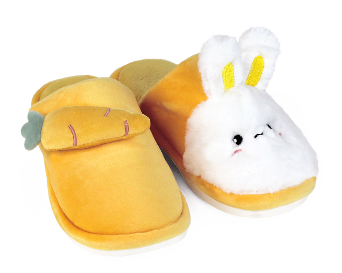 Bunny and Carrot Slippers 3/4 View