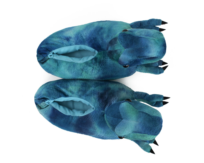Blue T Rex Slippers Top View