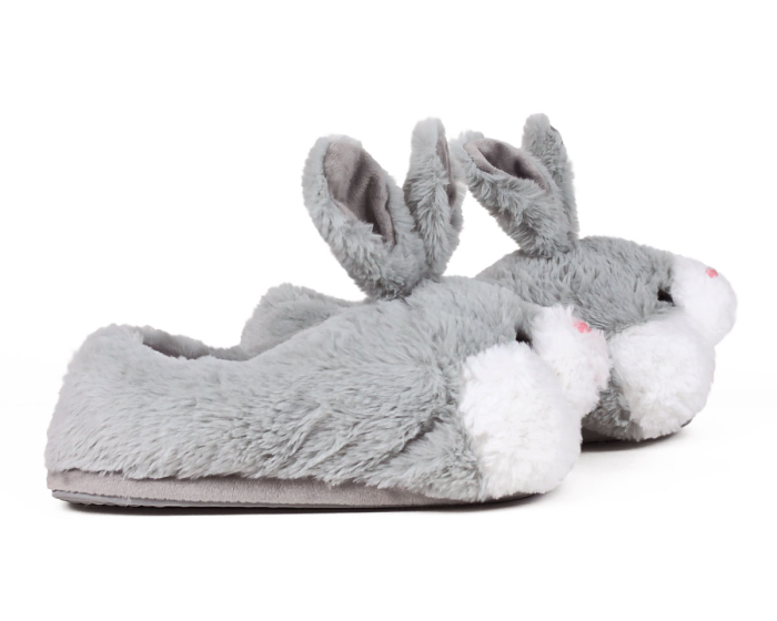 Gray Bunny Slippers Side View