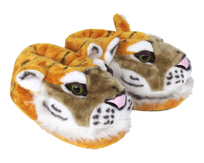 Orange Tiger Slippers 3/4 View