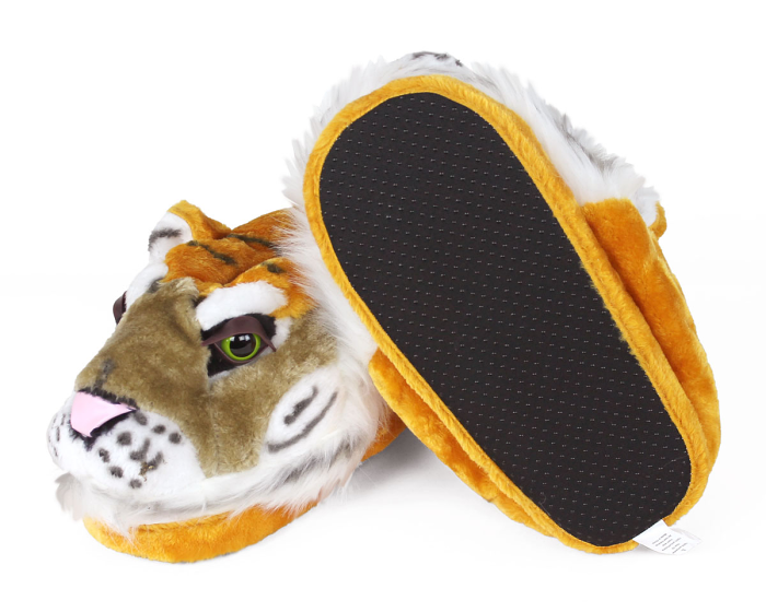 Orange Tiger Slippers Bottom View