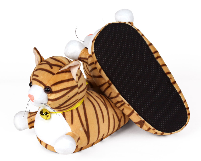 Tabby Cat Slippers Bottom View