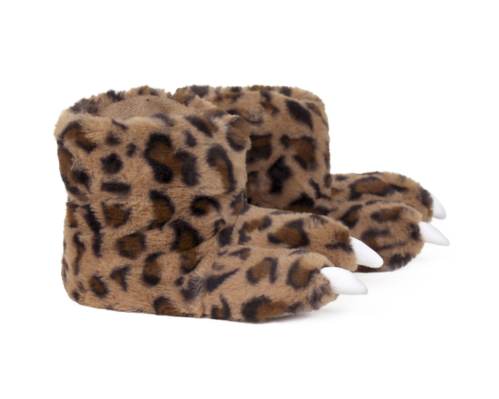 Kids Leopard Paw Slippers Side View