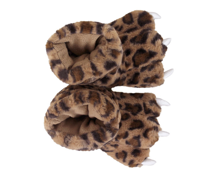 Kids Leopard Paw Slippers Top View