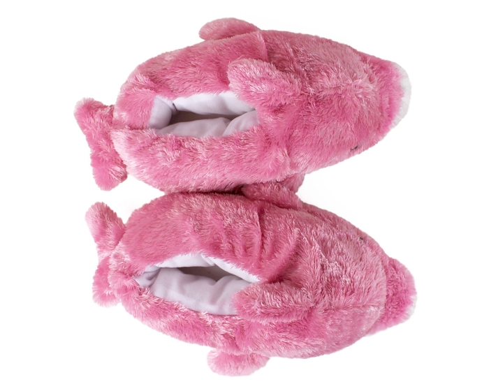 Pink Dolphin Animal Slippers Top View