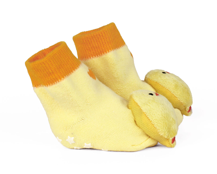 Chick Baby Rattle Socks Side View