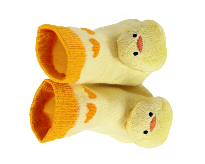 Chick Baby Rattle Socks Top View