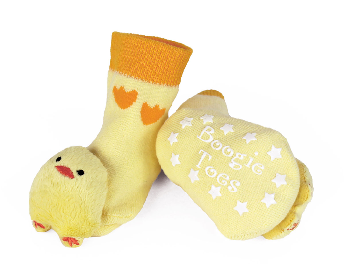 Chick Baby Rattle Socks Bottom View