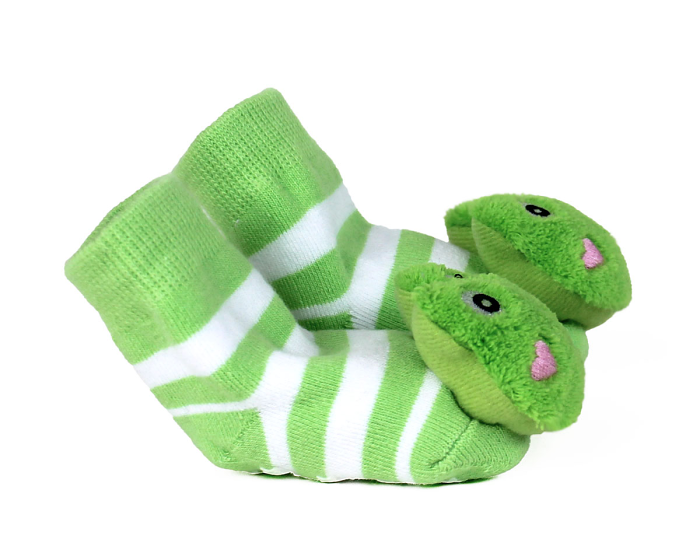 Frog Baby Rattle Socks Side View