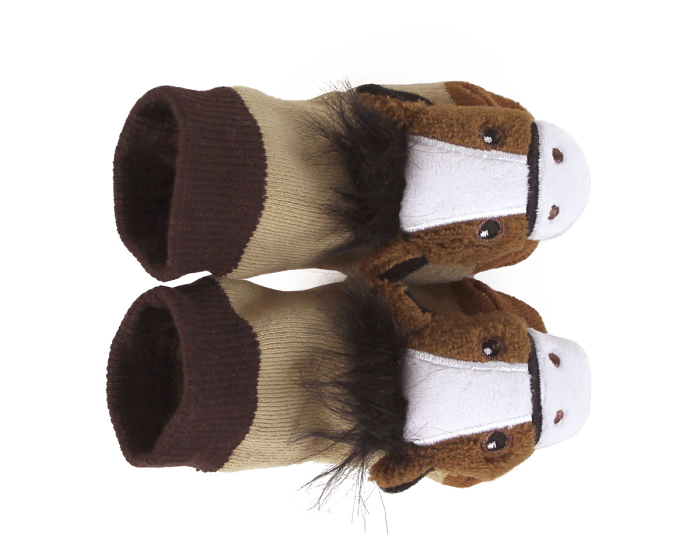 Pony Baby Rattle Socks Top View