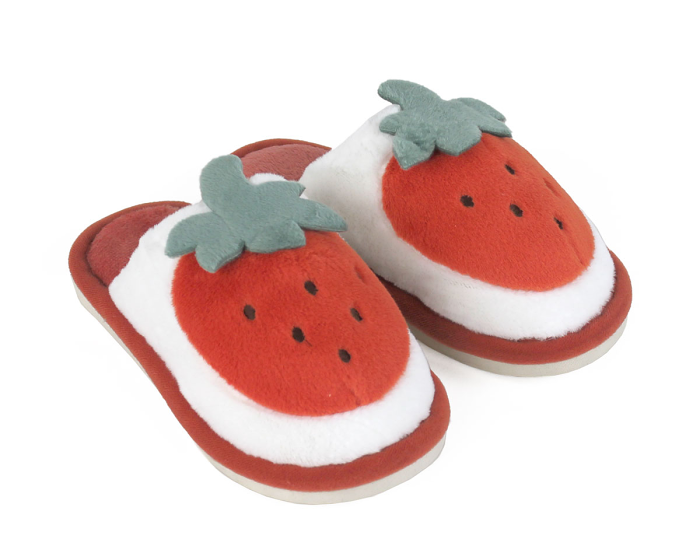 Kids Strawberry Slippers 3/4 View