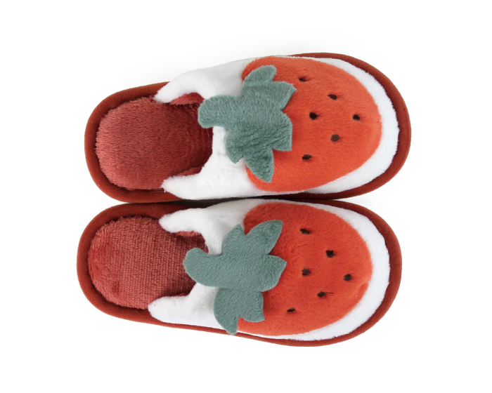 Kids Strawberry Slippers Top View