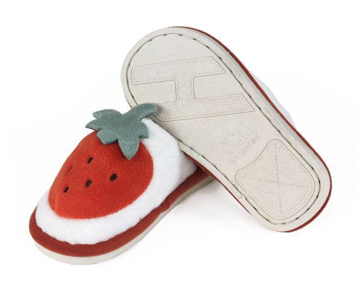 Kids Strawberry Slippers Bottom View