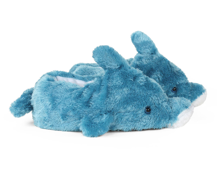 Blue Dolphin Animal Slippers Side View