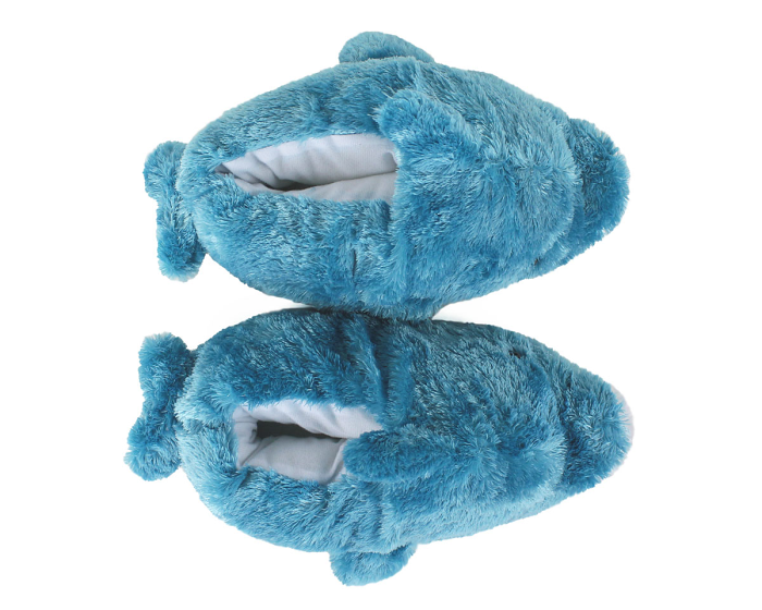 Blue Dolphin Animal Slippers Top View