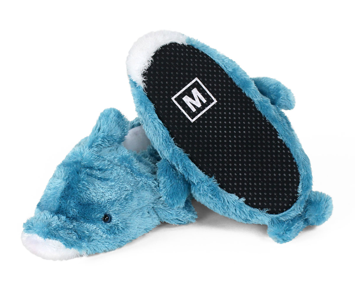 Blue Dolphin Animal Slippers Bottom View