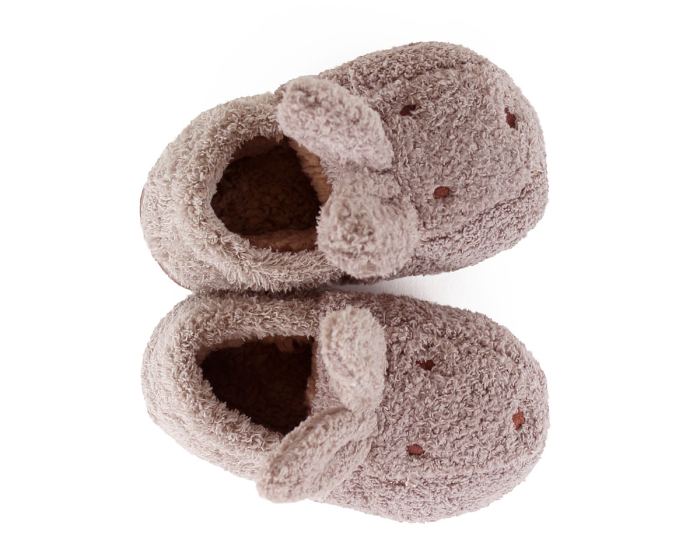 Kids Brown Bunny Slippers Top View