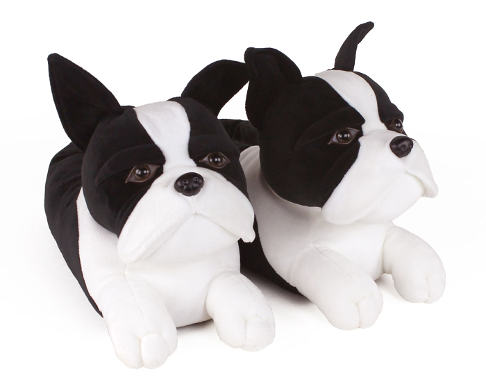 Boston Terrier Slippers 3/4 View