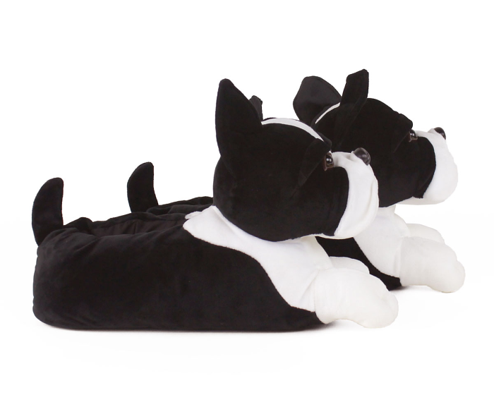 Boston Terrier Slippers Side View