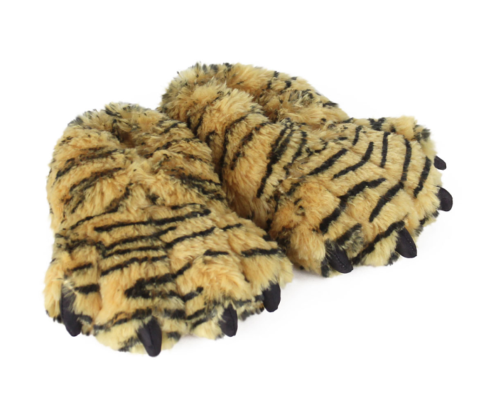 Kids Tiger Paw Slippers 3/4 View