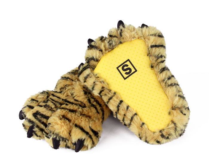 Kids Tiger Paw Slippers Bottom View