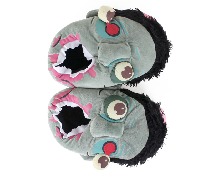 Blue Zombie Slippers Top View