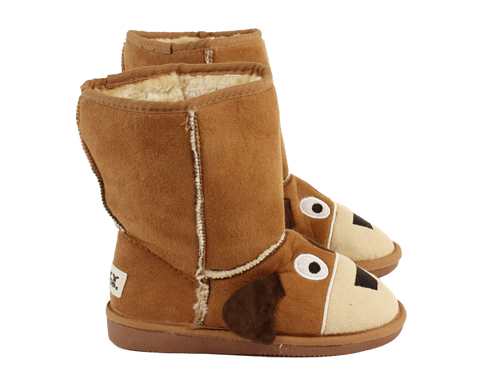Kids Toasty Toez Dog Slippers Side View