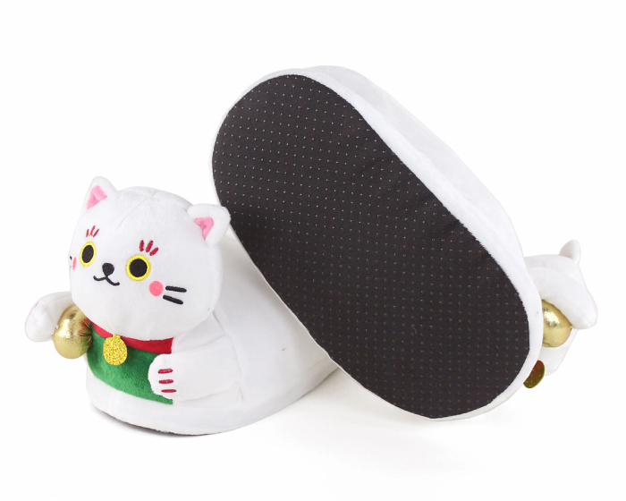 Maneki Neko Lucky Cat Slippers Bottom View