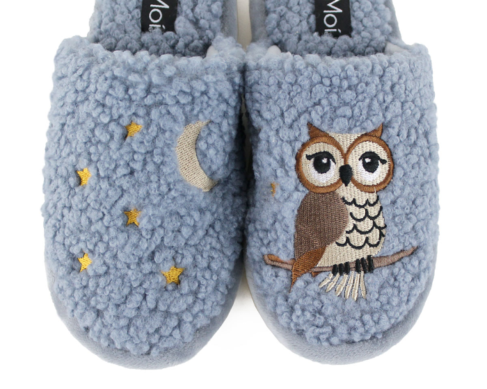Night Owl Slippers Detail View