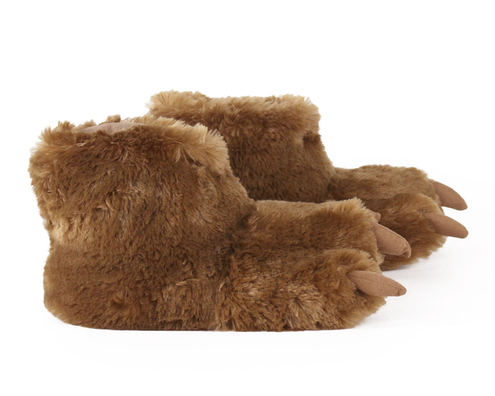 Brown Bear Paw Slippers Side View