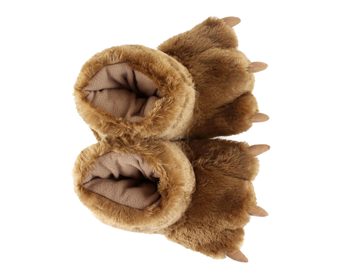 Brown Bear Paw Slippers Top View