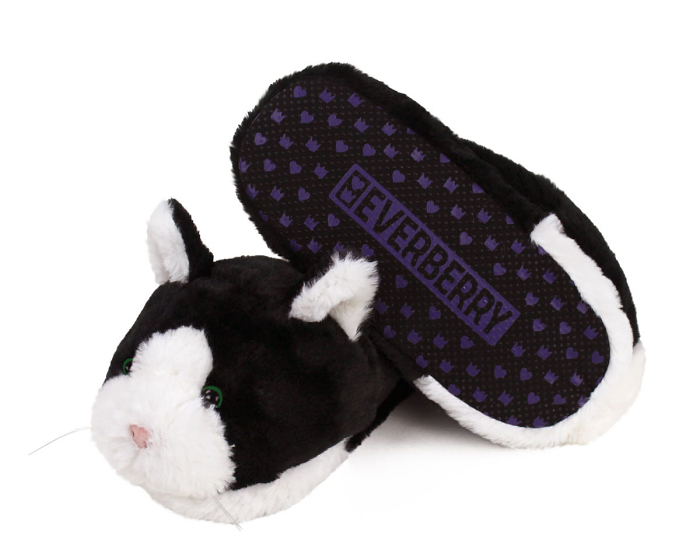 Black and White Kitty Slippers 4