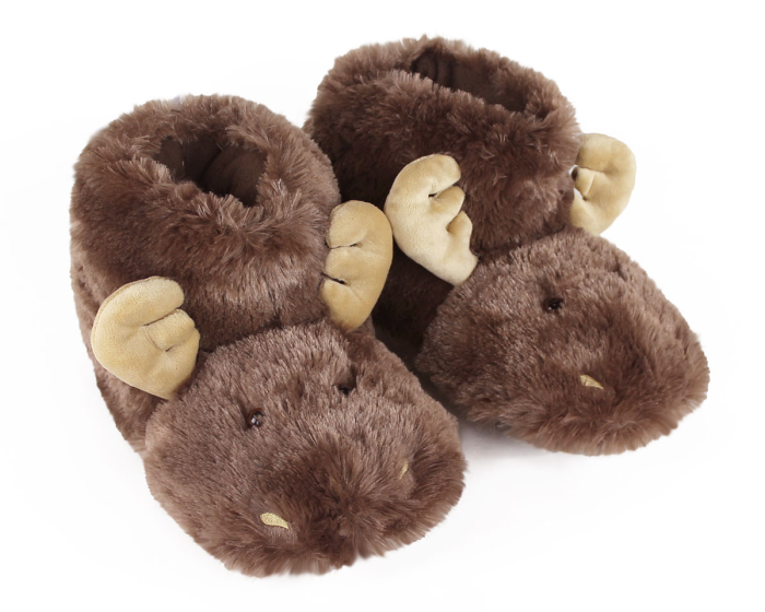 Cozy Moose Slippers 3/4 View